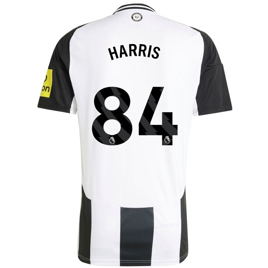 Hombre Fútbol Camiseta Aidan Harris #84 Blanco Negro 1ª Equipación 2024/25 Argentina