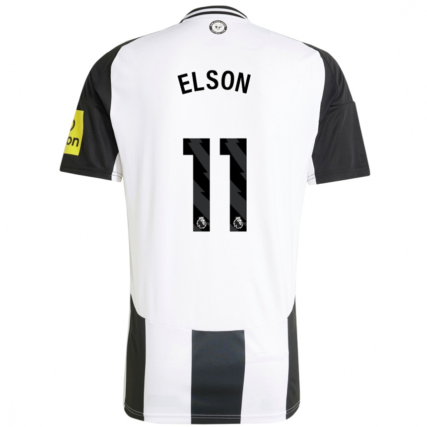 Hombre Fútbol Camiseta Kacie Elson #11 Blanco Negro 1ª Equipación 2024/25 Argentina