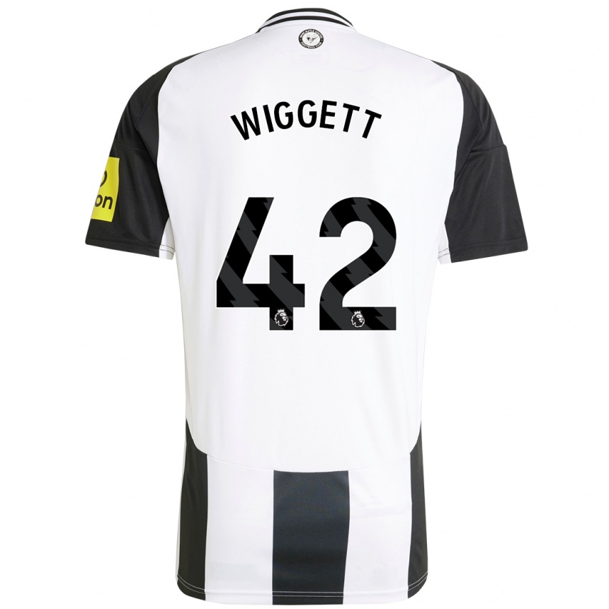 Hombre Fútbol Camiseta Charlie Wiggett #42 Blanco Negro 1ª Equipación 2024/25 Argentina