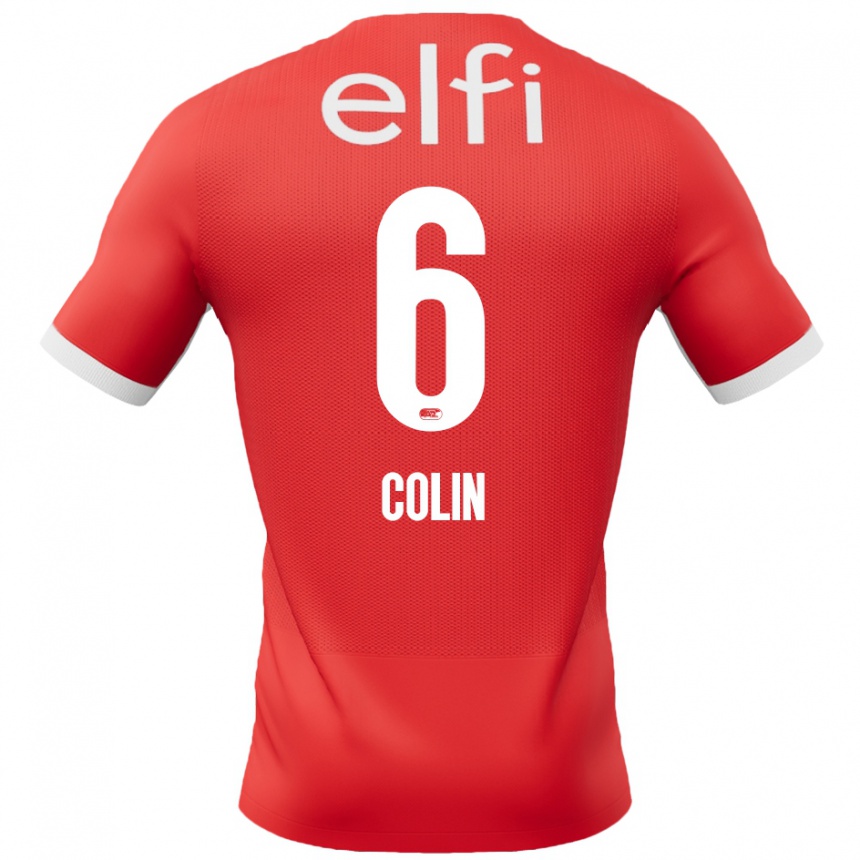 Hombre Fútbol Camiseta Isa Colin #6 Rojo Blanco 1ª Equipación 2024/25 Argentina