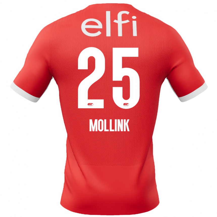 Hombre Fútbol Camiseta Yaël Mollink #25 Rojo Blanco 1ª Equipación 2024/25 Argentina