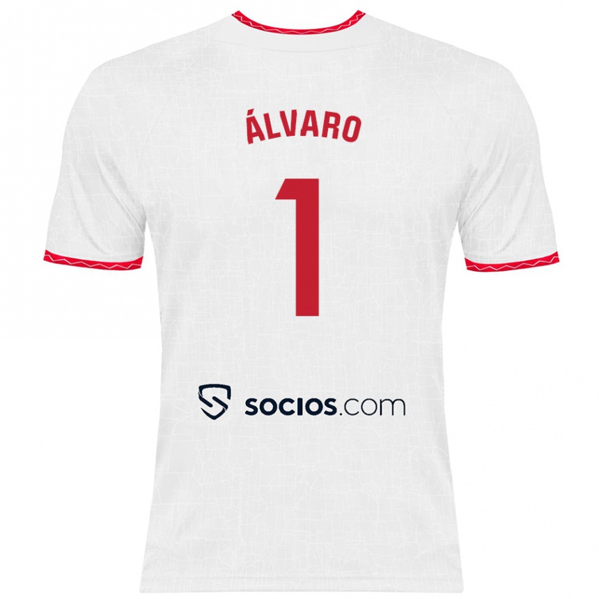 Hombre Fútbol Camiseta Álvaro Fernández #1 Blanco Rojo 1ª Equipación 2024/25 Argentina