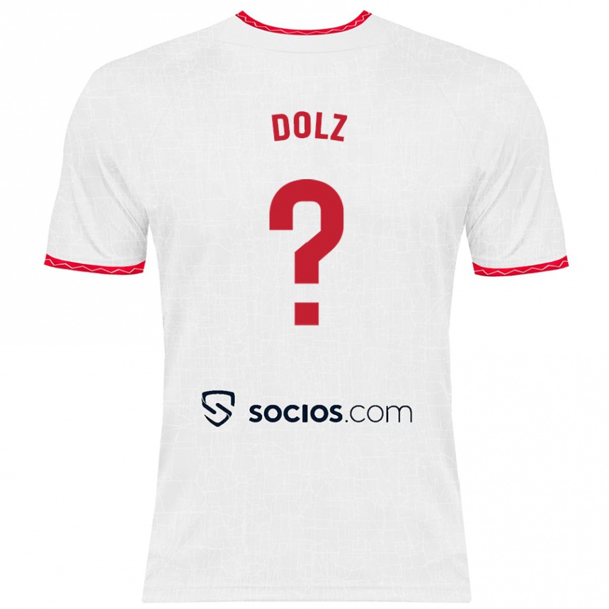 Hombre Fútbol Camiseta Marc Dolz #0 Blanco Rojo 1ª Equipación 2024/25 Argentina