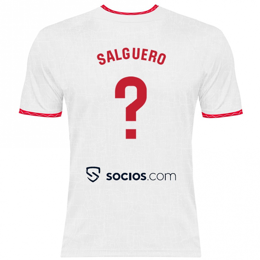 Hombre Fútbol Camiseta Iván Salguero #0 Blanco Rojo 1ª Equipación 2024/25 Argentina