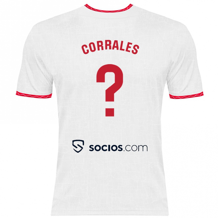 Hombre Fútbol Camiseta Lucía Corrales #0 Blanco Rojo 1ª Equipación 2024/25 Argentina