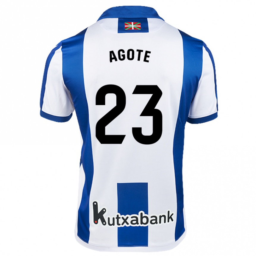 Hombre Fútbol Camiseta Unax Agote #23 Blanco Azul 1ª Equipación 2024/25 Argentina