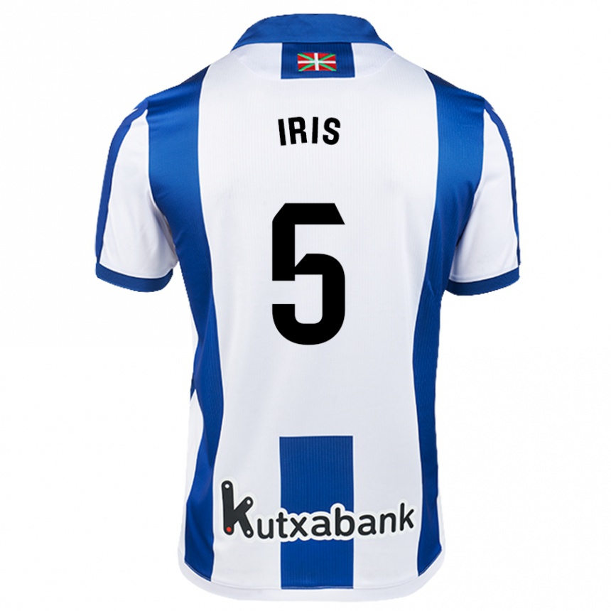 Hombre Fútbol Camiseta Iris Arnaiz Gil #5 Blanco Azul 1ª Equipación 2024/25 Argentina