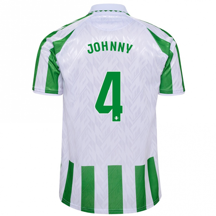 Hombre Fútbol Camiseta Johnny Cardoso #4 Verde Rayas Blancas 1ª Equipación 2024/25 Argentina