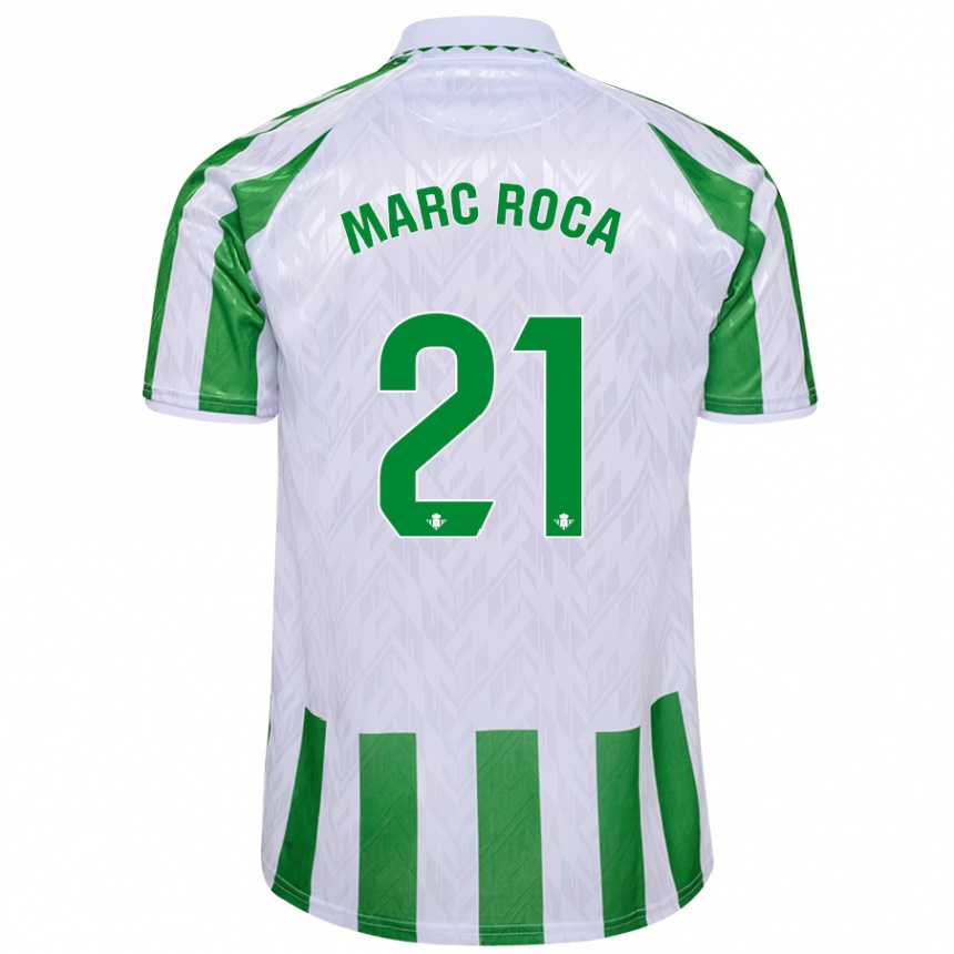 Hombre Fútbol Camiseta Marc Roca #21 Verde Rayas Blancas 1ª Equipación 2024/25 Argentina