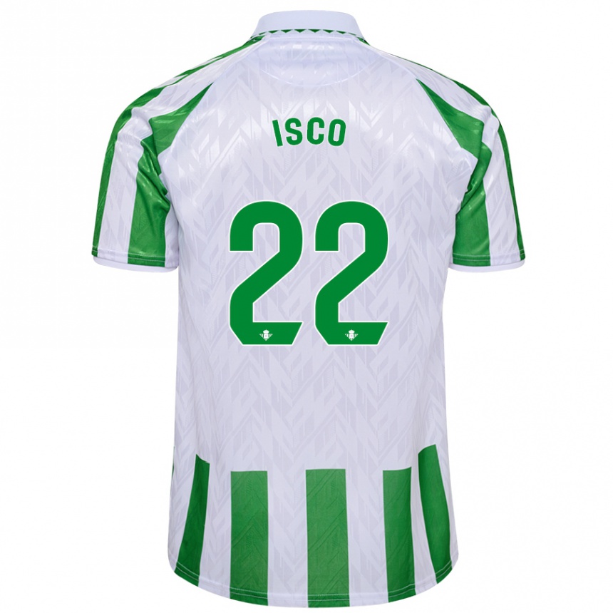 Hombre Fútbol Camiseta Isco #22 Verde Rayas Blancas 1ª Equipación 2024/25 Argentina