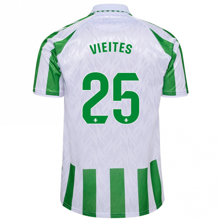 Hombre Fútbol Camiseta Fran Vieites #25 Verde Rayas Blancas 1ª Equipación 2024/25 Argentina