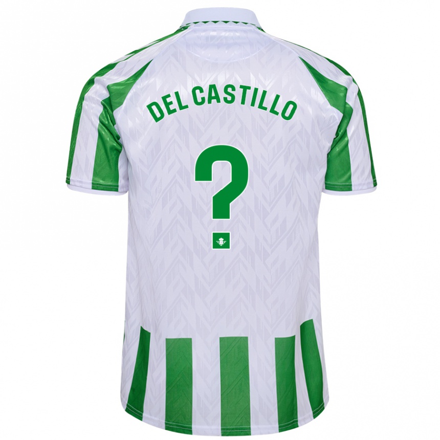 Hombre Fútbol Camiseta Gonzalo Del Castillo #0 Verde Rayas Blancas 1ª Equipación 2024/25 Argentina