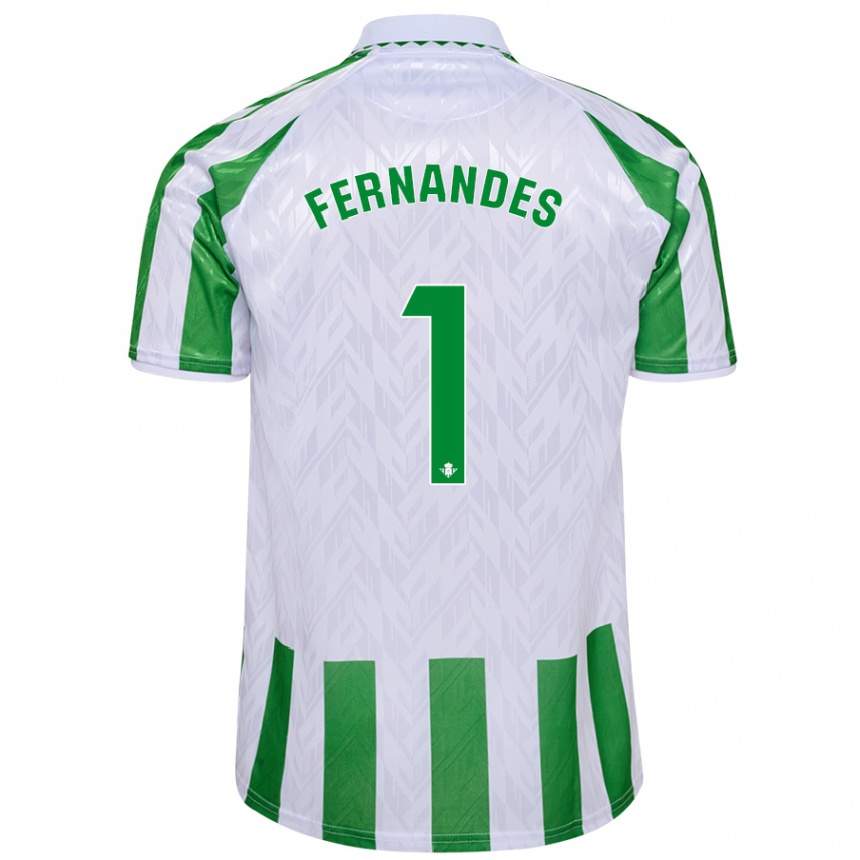 Hombre Fútbol Camiseta Guilherme Fernandes #1 Verde Rayas Blancas 1ª Equipación 2024/25 Argentina