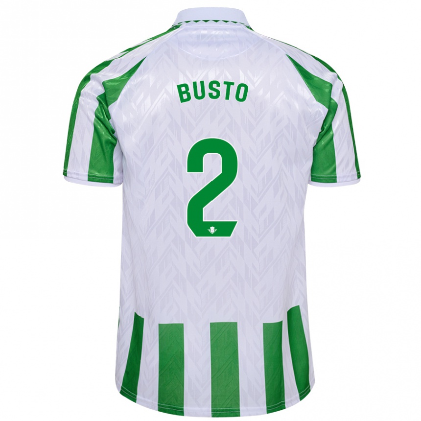 Hombre Fútbol Camiseta Pablo Busto #2 Verde Rayas Blancas 1ª Equipación 2024/25 Argentina