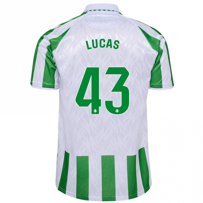 Hombre Fútbol Camiseta Lucas Alcázar #43 Verde Rayas Blancas 1ª Equipación 2024/25 Argentina