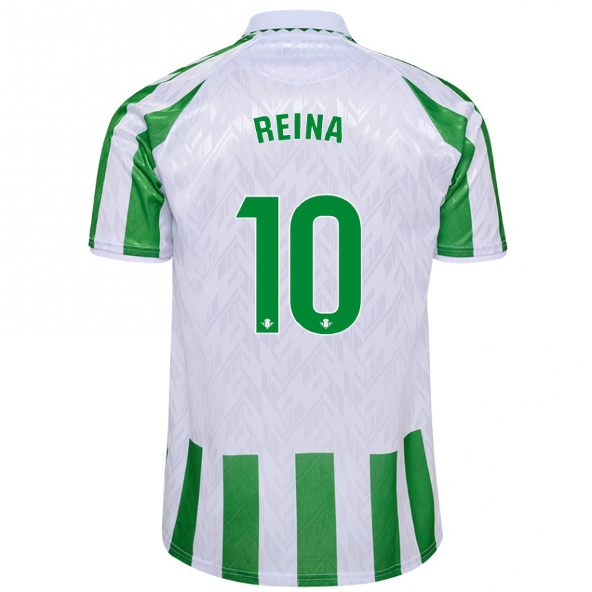 Hombre Fútbol Camiseta Carlos Reina #10 Verde Rayas Blancas 1ª Equipación 2024/25 Argentina