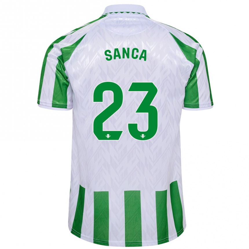 Hombre Fútbol Camiseta Marciano Sanca #23 Verde Rayas Blancas 1ª Equipación 2024/25 Argentina