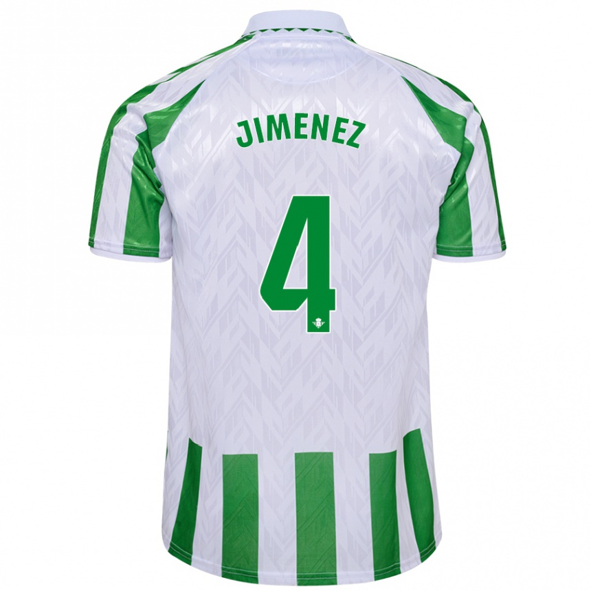 Hombre Fútbol Camiseta María Jiménez Gutiérrez #4 Verde Rayas Blancas 1ª Equipación 2024/25 Argentina