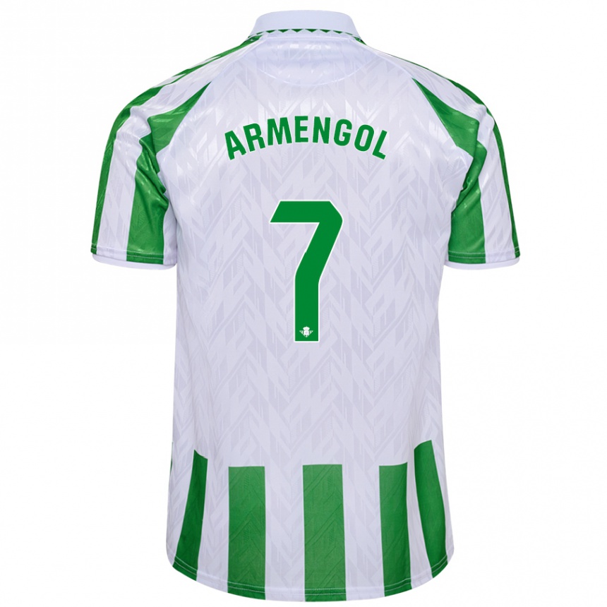 Hombre Fútbol Camiseta Carla Armengol Joaniquet #7 Verde Rayas Blancas 1ª Equipación 2024/25 Argentina