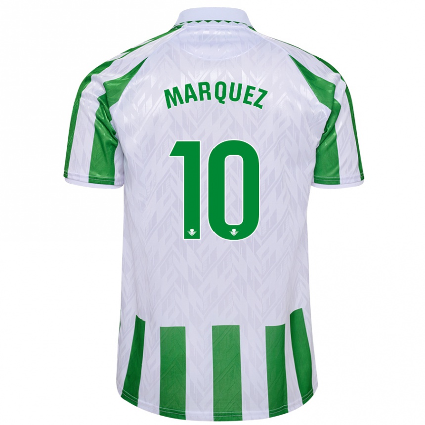 Hombre Fútbol Camiseta Rosa Márquez #10 Verde Rayas Blancas 1ª Equipación 2024/25 Argentina