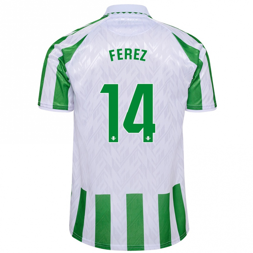 Hombre Fútbol Camiseta Carolina Férez #14 Verde Rayas Blancas 1ª Equipación 2024/25 Argentina