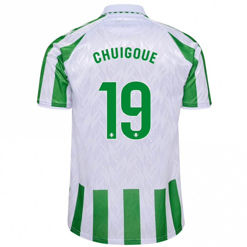 Hombre Fútbol Camiseta Dorine Chuigoué #19 Verde Rayas Blancas 1ª Equipación 2024/25 Argentina