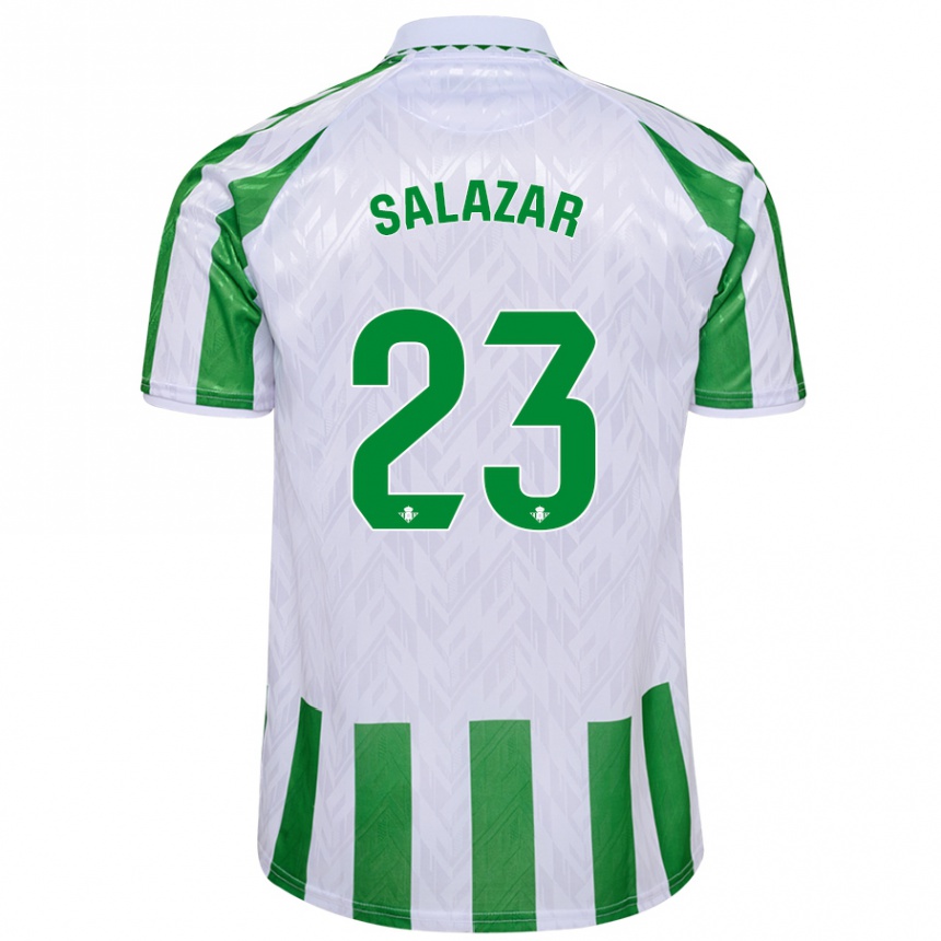 Hombre Fútbol Camiseta Noelia Salazar #23 Verde Rayas Blancas 1ª Equipación 2024/25 Argentina