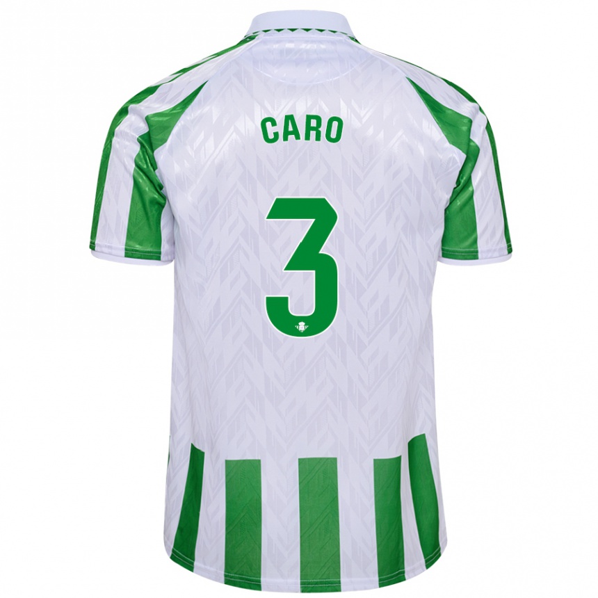 Hombre Fútbol Camiseta Andrés Caro #3 Verde Rayas Blancas 1ª Equipación 2024/25 Argentina