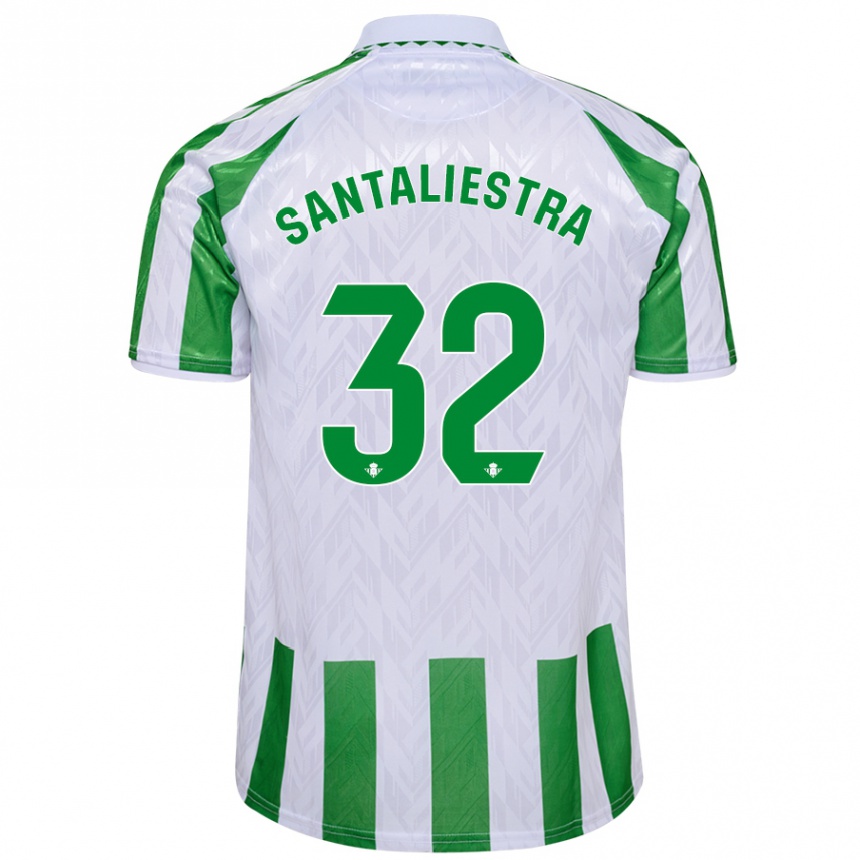 Hombre Fútbol Camiseta Carla Santaliestra #32 Verde Rayas Blancas 1ª Equipación 2024/25 Argentina