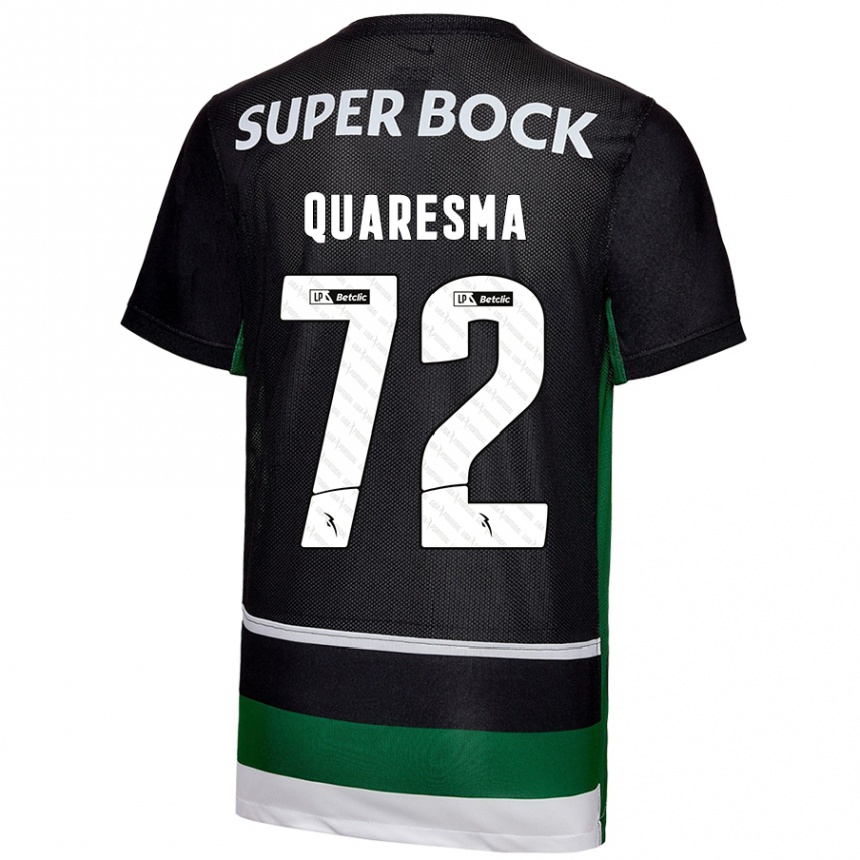 Hombre Fútbol Camiseta Eduardo Quaresma #72 Negro Blanco Verde 1ª Equipación 2024/25 Argentina