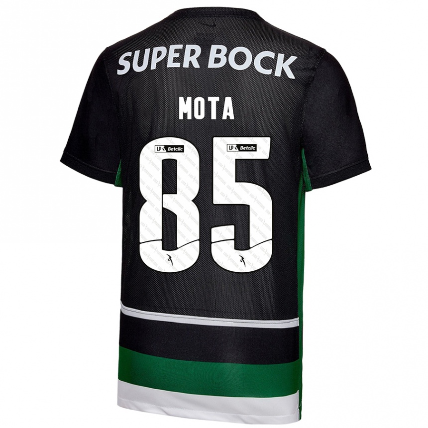 Hombre Fútbol Camiseta Rafael Mota #85 Negro Blanco Verde 1ª Equipación 2024/25 Argentina