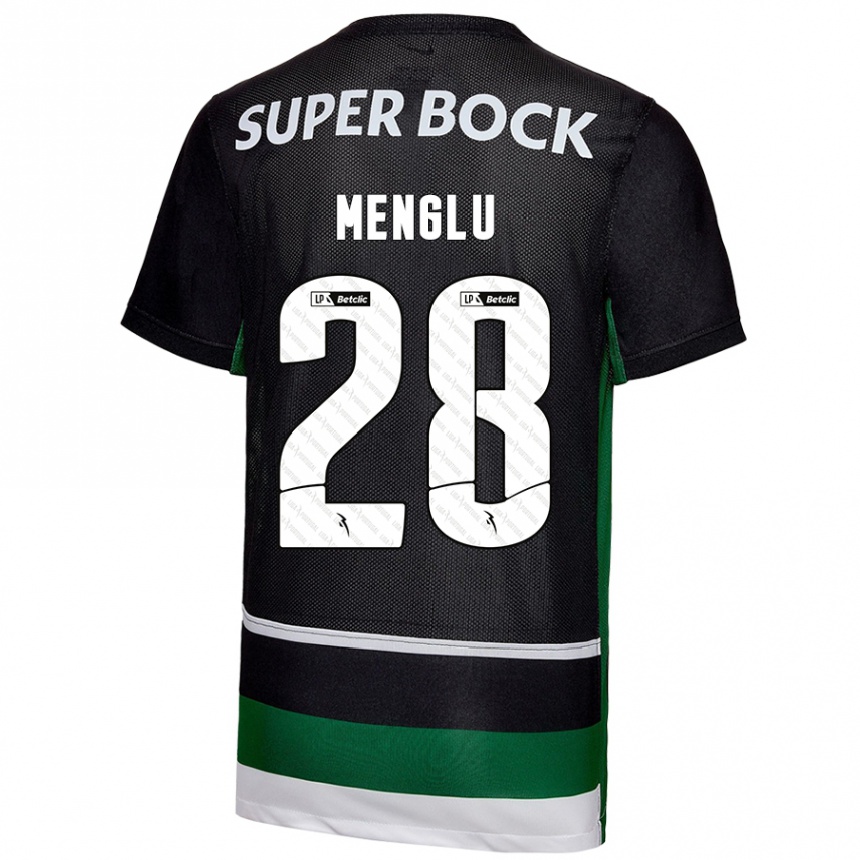 Hombre Fútbol Camiseta Shen Menglu #28 Negro Blanco Verde 1ª Equipación 2024/25 Argentina