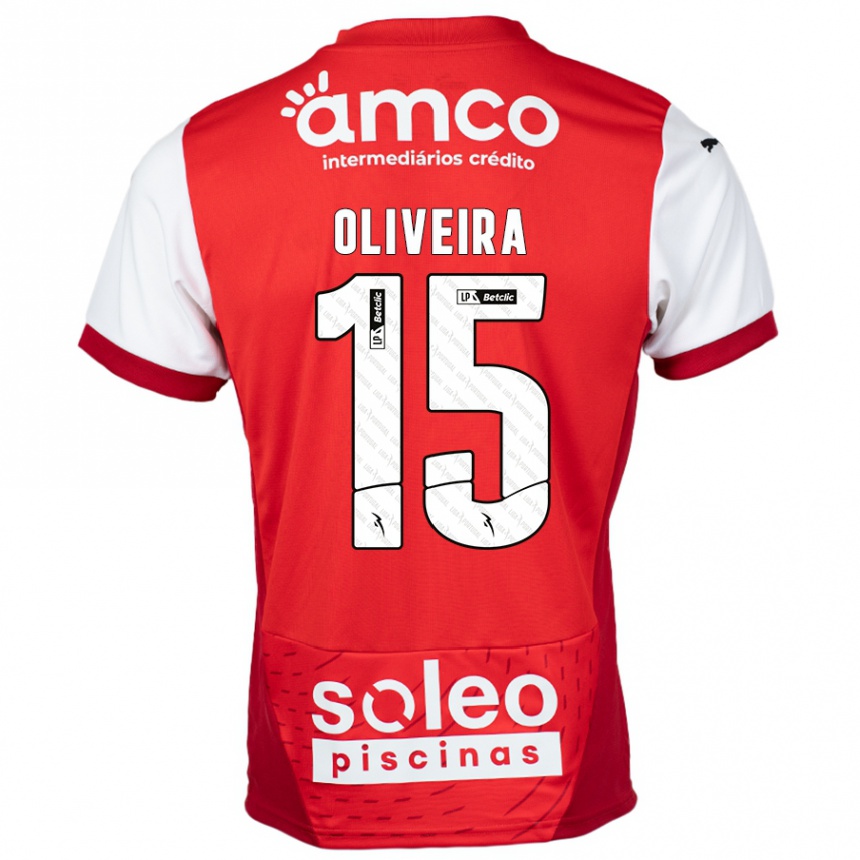 Hombre Fútbol Camiseta Paulo Oliveira #15 Rojo Blanco 1ª Equipación 2024/25 Argentina