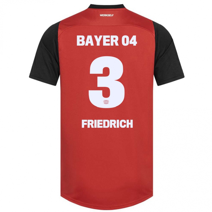 Hombre Fútbol Camiseta Melissa Friedrich #3 Rojo Negro 1ª Equipación 2024/25 Argentina