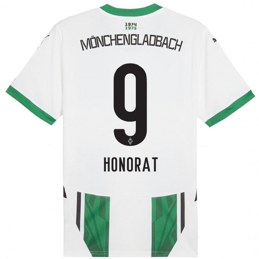 Hombre Fútbol Camiseta Franck Honorat #9 Blanco Verde 1ª Equipación 2024/25 Argentina