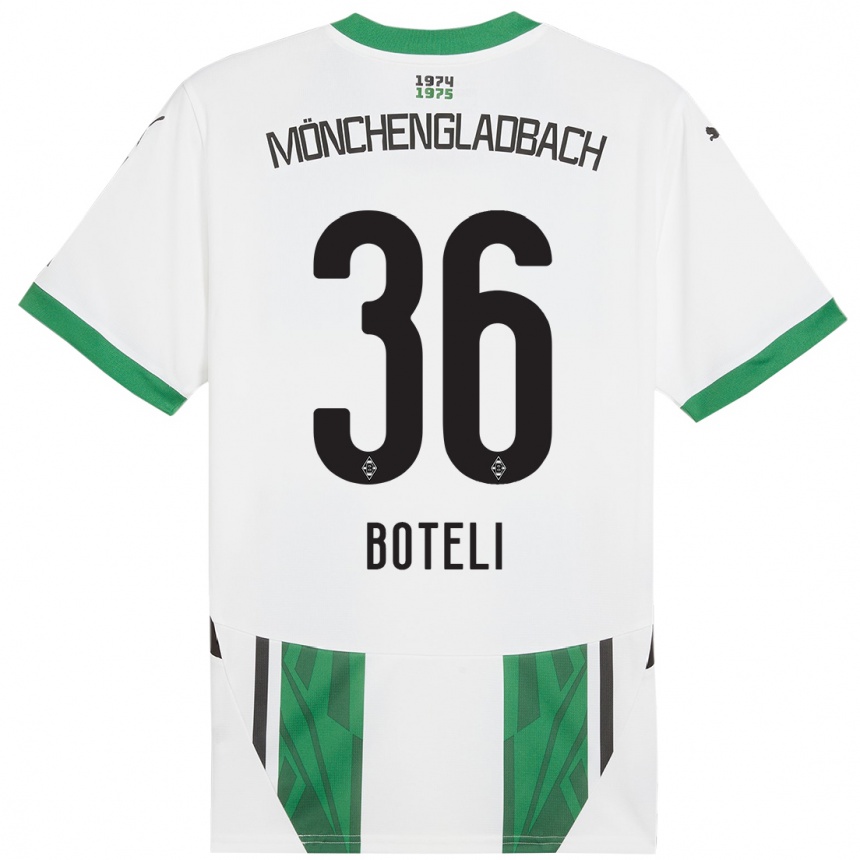 Hombre Fútbol Camiseta Winsley Boteli #36 Blanco Verde 1ª Equipación 2024/25 Argentina