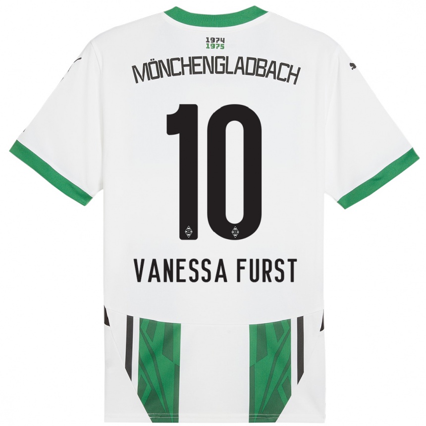 Hombre Fútbol Camiseta Vanessa Fürst #10 Blanco Verde 1ª Equipación 2024/25 Argentina