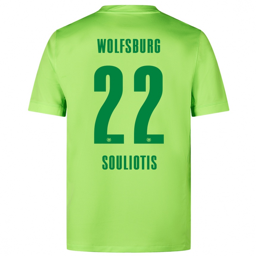 Hombre Fútbol Camiseta Spyridon Souliotis #22 Verde Fluorescente 1ª Equipación 2024/25 Argentina