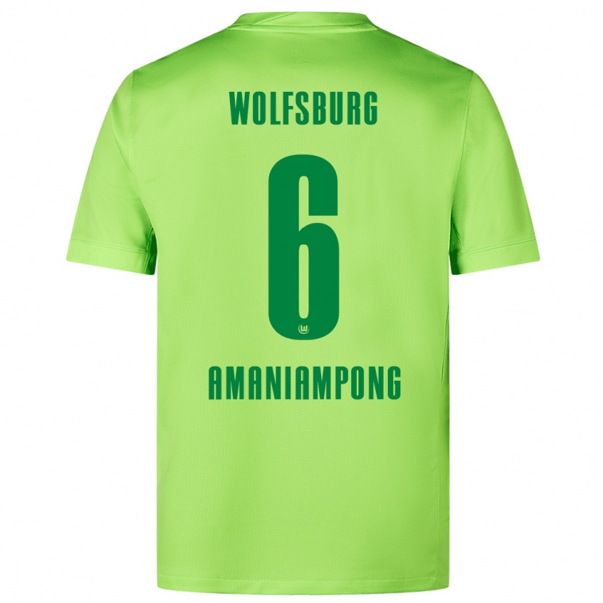 Hombre Fútbol Camiseta Marces Amaniampong #6 Verde Fluorescente 1ª Equipación 2024/25 Argentina