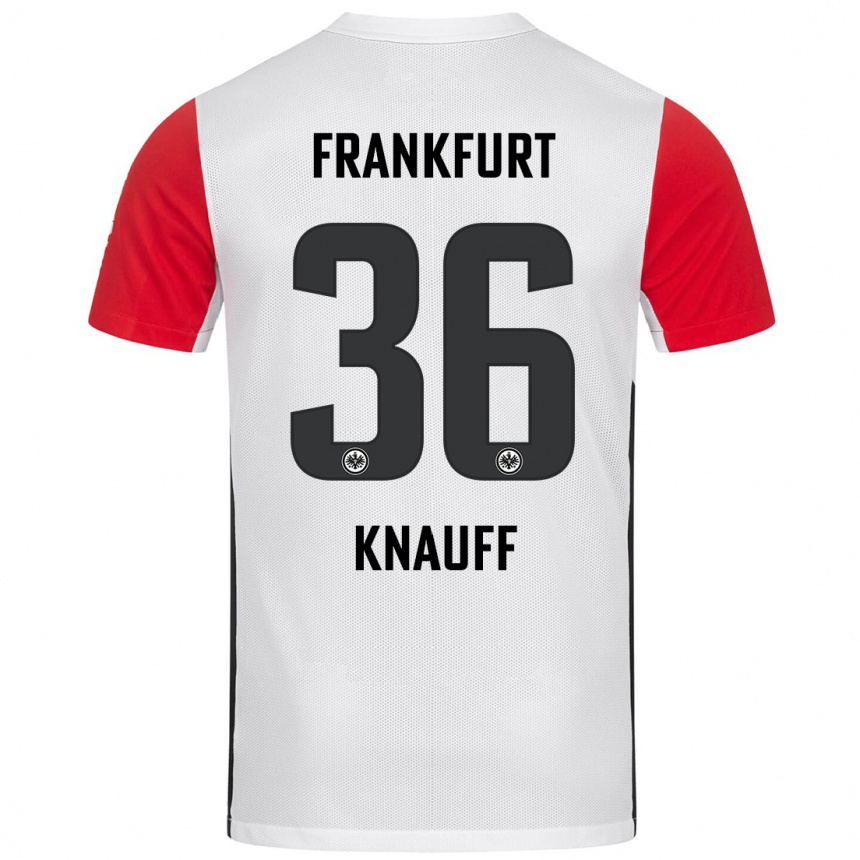 Hombre Fútbol Camiseta Ansgar Knauff #36 Blanco Rojo 1ª Equipación 2024/25 Argentina