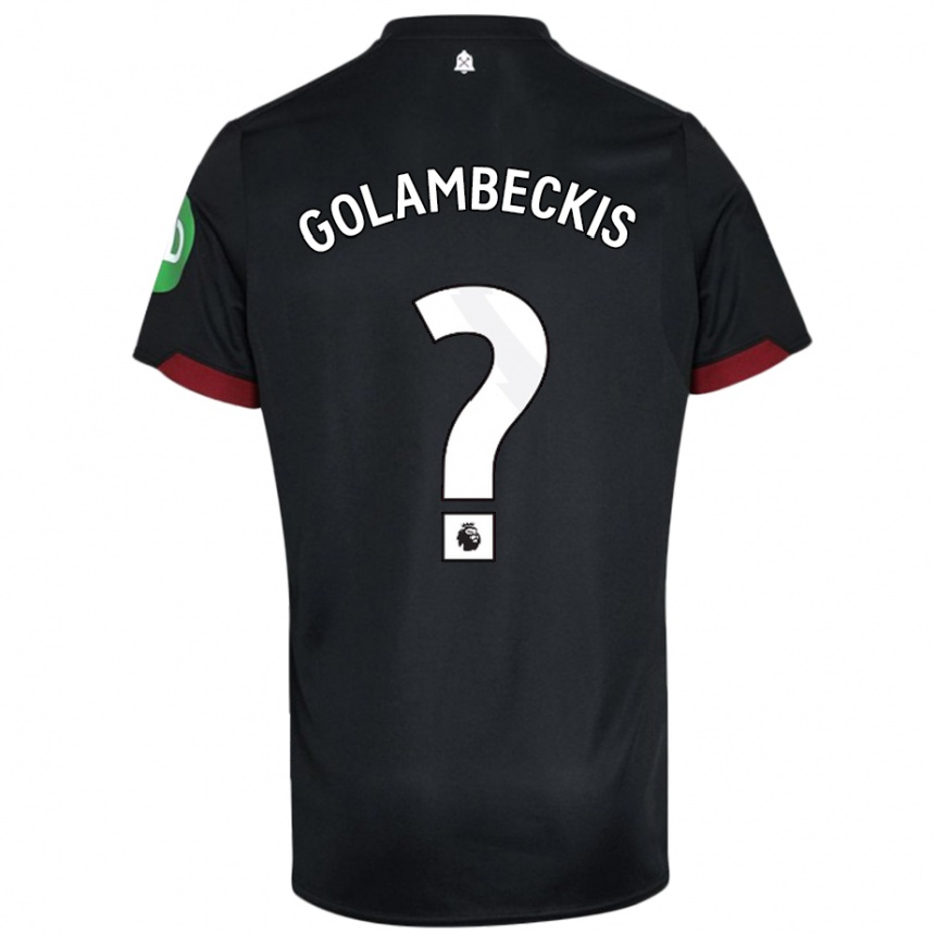 Hombre Fútbol Camiseta Airidas Golambeckis #0 Negro Blanco 2ª Equipación 2024/25 Argentina