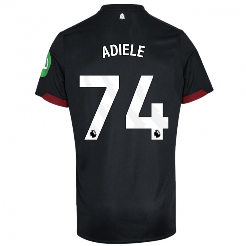 Hombre Fútbol Camiseta Emeka Adiele #74 Negro Blanco 2ª Equipación 2024/25 Argentina