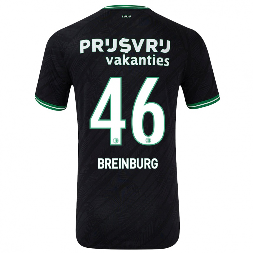 Hombre Fútbol Camiseta Rainey Breinburg #46 Negro Verde 2ª Equipación 2024/25 Argentina