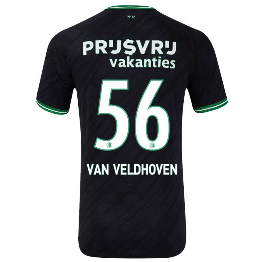 Hombre Fútbol Camiseta Kars Van Veldhoven #56 Negro Verde 2ª Equipación 2024/25 Argentina