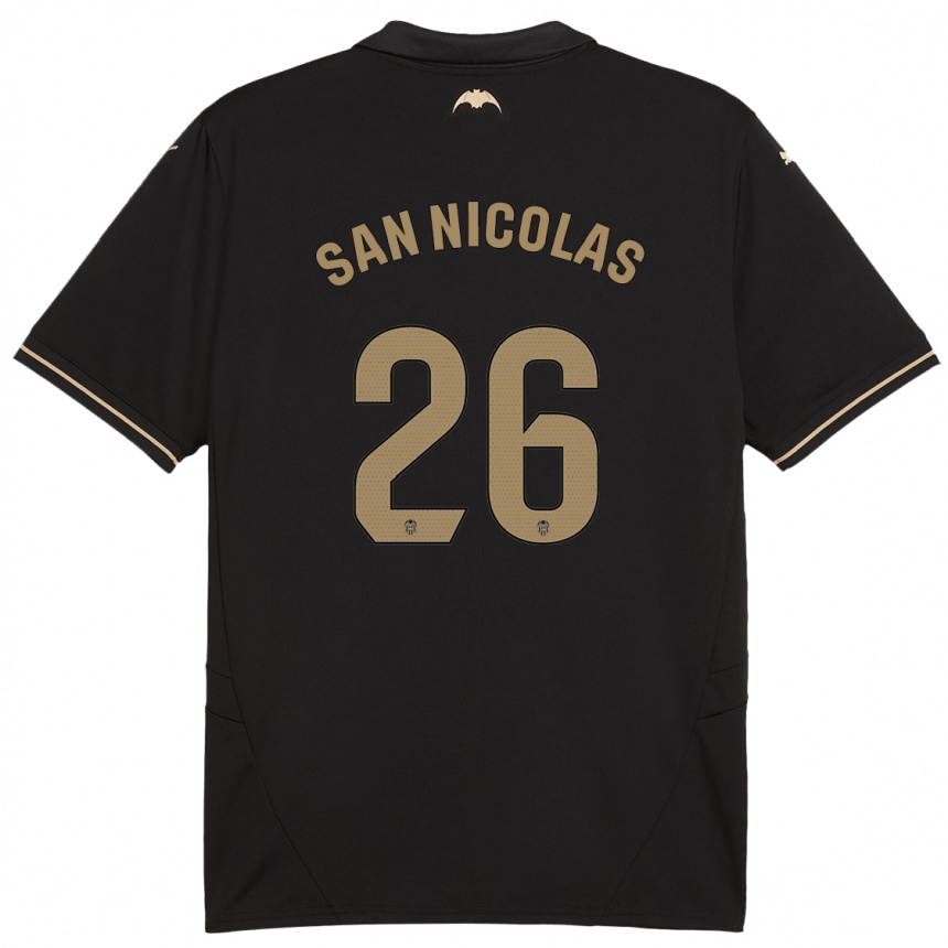 Hombre Fútbol Camiseta Olga San Nicolas #26 Negro 2ª Equipación 2024/25 Argentina