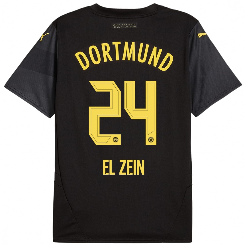 Hombre Fútbol Camiseta Abu-Bekir Omer El-Zein #24 Negro Amarillo 2ª Equipación 2024/25 Argentina