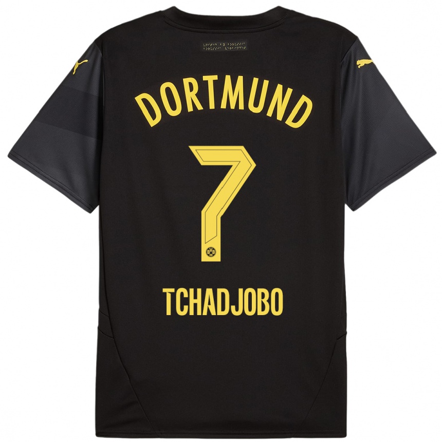 Hombre Fútbol Camiseta Dia Tchadjobo #7 Negro Amarillo 2ª Equipación 2024/25 Argentina