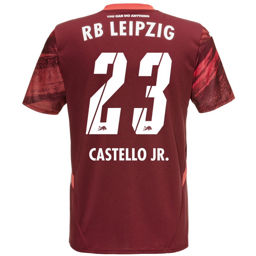 Hombre Fútbol Camiseta Castello Lukeba #23 Borgoña 2ª Equipación 2024/25 Argentina