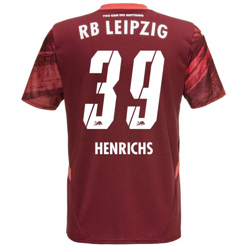 Hombre Fútbol Camiseta Benjamin Henrichs #39 Borgoña 2ª Equipación 2024/25 Argentina