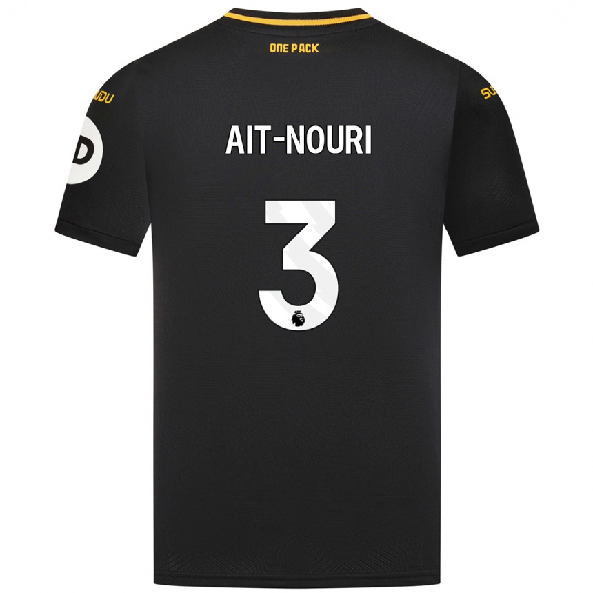 Hombre Fútbol Camiseta Rayan Aït-Nouri #3 Negro 2ª Equipación 2024/25 Argentina